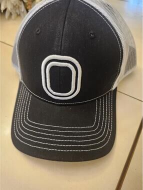 Overtime Black White Trucker Hat Adjustable Breathable Mesh Back Sports